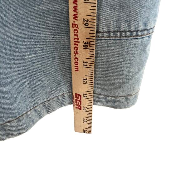 Styles to Go Denim Romper Shorts Size 11/12 Vintage Blue Jean Zip Pockets Button - Picture 9 of 9